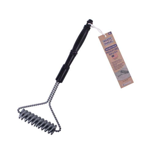 White Magic Medium 40cm Double Helix Barbecue Brush - Black
