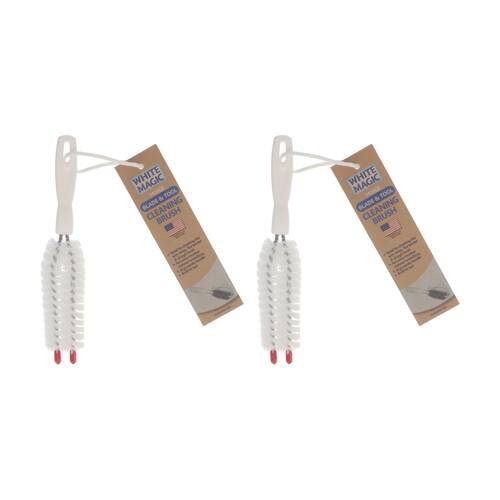 2PK White Magic Mixer Blade & Tool Cleaning Brush Scrub Universal Fit - White