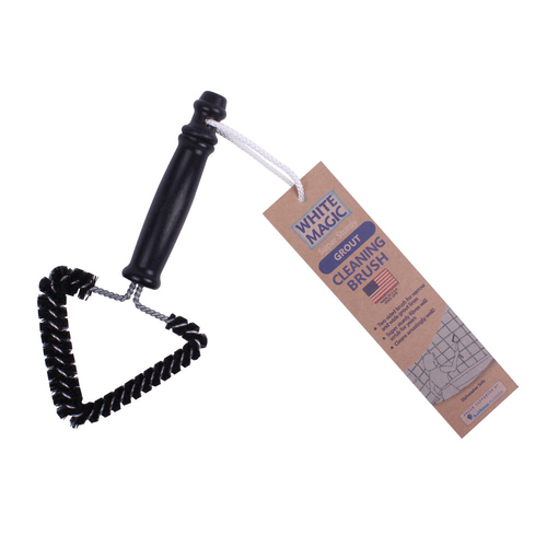 White Magic Super Sturdy Grout Cleaning Brush Black
