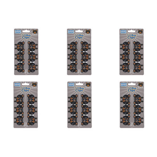 6x 6pc White Magic Cute Tidy Bag Clip Food Saver Sealer Set 4.5cm Rottweiler