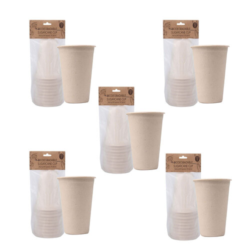 5x 10pc Eco Basics Biodegradable Sugarcane Drinking Cup