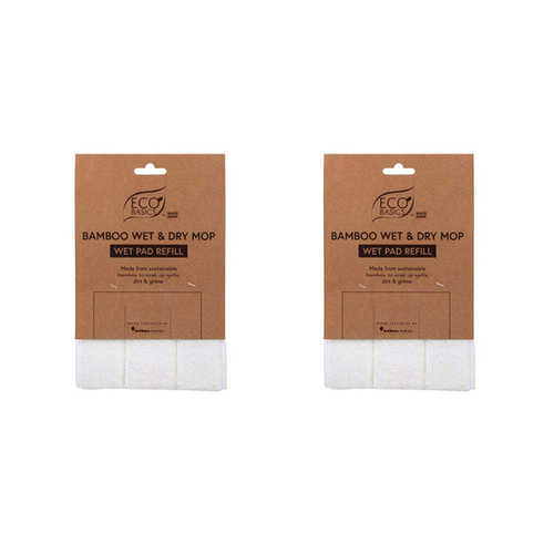 2x Eco Basics Wet Pad Refill Spill/Grime Collector Floor Cleaner