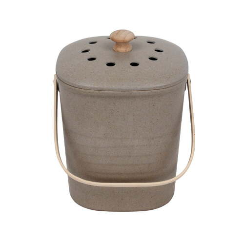Eco Basics 4L Plant-Based Compost Kitchen Waste Bin - Granite