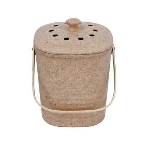 Eco Basics 4L Plant-Based Compost Kitchen Waste Bin - Pebble