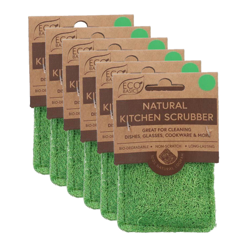 6PK White Magic Eco Basics Natural Kitchen Scrubber - Forest