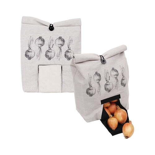 Eco Basics 46x34cm Onion Linen Bag Food Storage Breathable Fabric