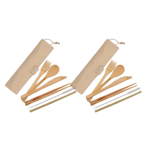 2x Eco Basics Reusable Cutlery Set Spoon/Fork/Knife Tableware