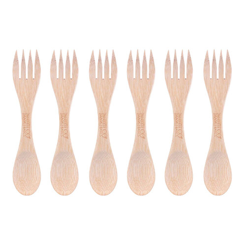 6x Eco Basics Reusable Spork Kitchen Tableware Utensil