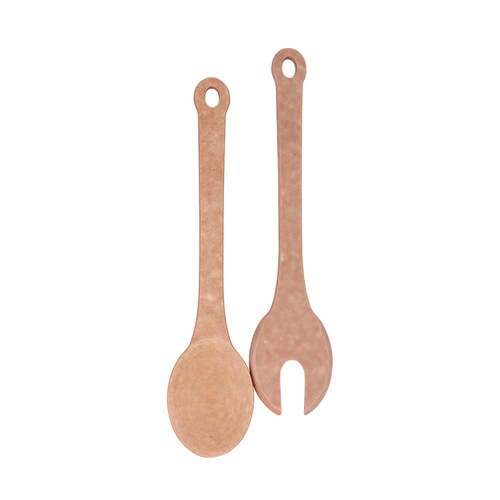 2pc Eco Basics 30.5cm Wooden Spoon/Fork Salad Set - Natural