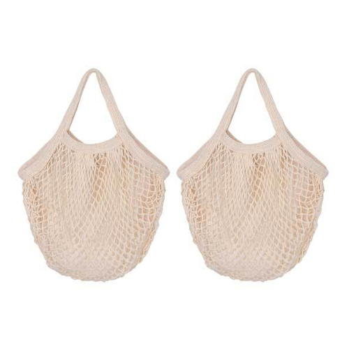 2x Eco Basics Organic Cotton Shopping Bag w/ Short Handle - Cream