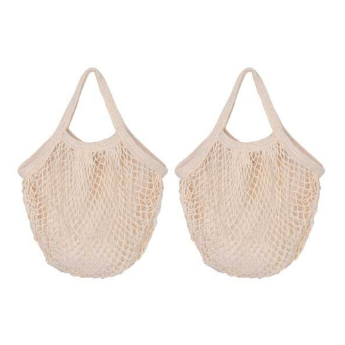 2x Eco Basics Organic Cotton Shopping Bag w/ Short Handle - Cream