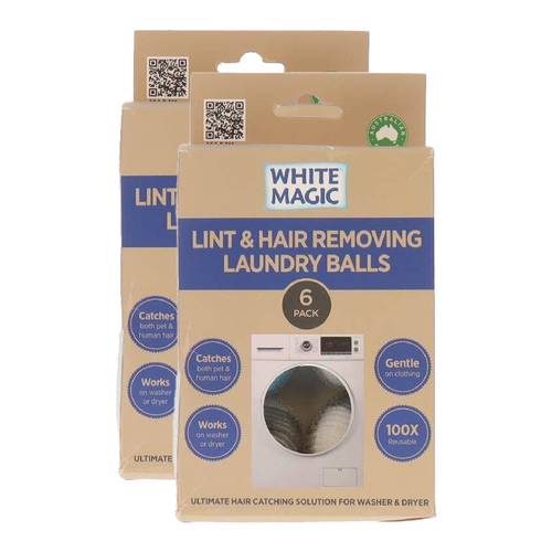 2PK White Magic Lint & Hair Removing Laundry Balls Washing/Drying