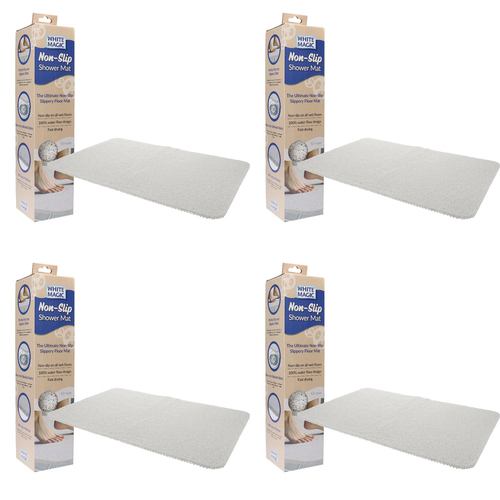 4PK White Magic Home/Bathroom Non-Slip Floor Shower Mat - Cream