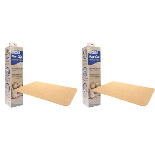 2PK White Magic Home/Bathroom Non-Slip Floor Shower Mat - Latte