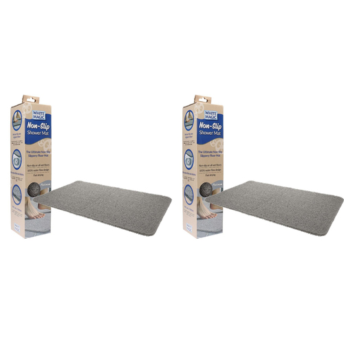 2PK White Magic Home/Bathroom Non-Slip Floor Shower Mat - Platinum