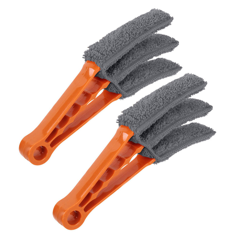 2PK White Magic 12cm Mini Blind Duster Cleaner - Orange/Grey