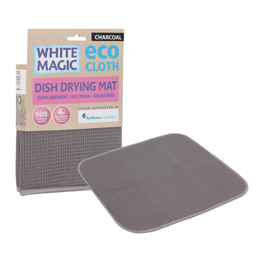 White Magic Eco Cloth Dish Drying Mat 45 x 40cm Charcoal