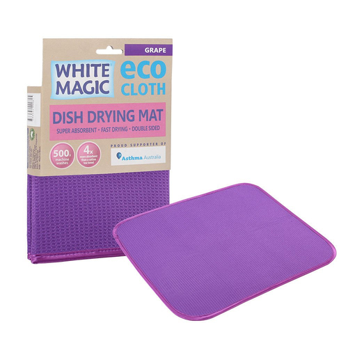 White Magic Eco Cloth DIsh Drying Mat 45 x 40cm Grape
