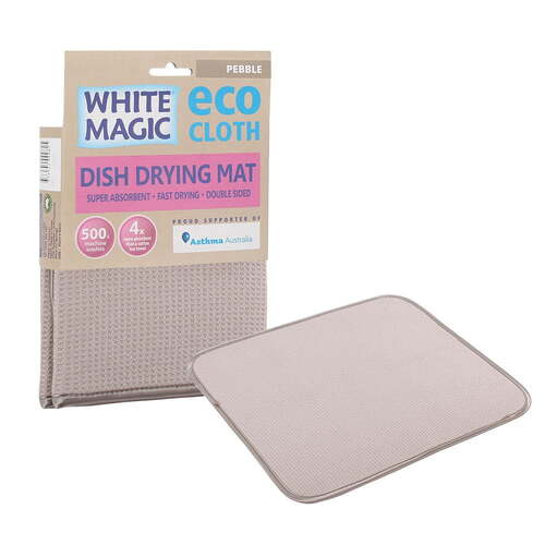 White Magic Dish Drying Mat Plate/Bowl Absorbent Pad - Pebble