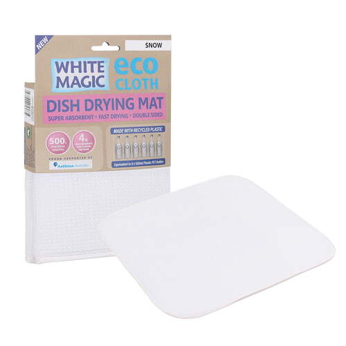 White Magic Dish Drying Mat Plate/Bowl Absorbent Pad - Snow