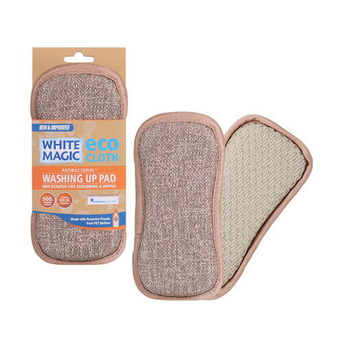 White Magic Double-Sided Dish Washing Up Pad - Pebble