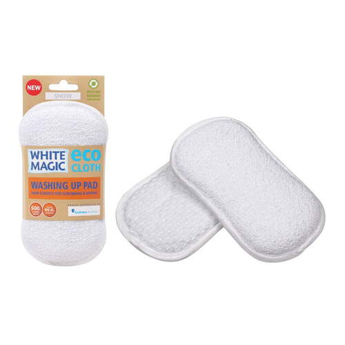 White Magic Double-Sided Dish Washing Up Pad - Snow