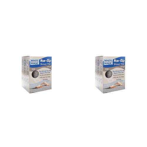 2PK White Magic Shower Floor Mat Non-Slip Large 100x40cm - Platinum