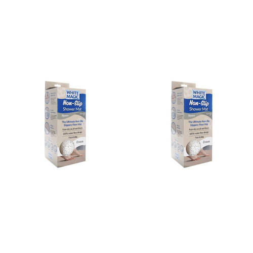 2PK White Magic Non-Slip Shower Mat Square 53x53cm - Cream
