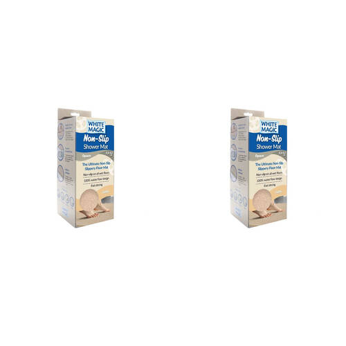 2PK White Magic Non-Slip Shower Mat Square 53x53cm - Latte