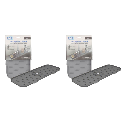 2PK White Magic Home/Kitchen Sink Splash Guard Faucet Mat  - Grey