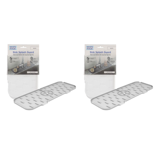 2PK White Magic Home/Kitchen Sink Splash Guard Faucet Mat  - White