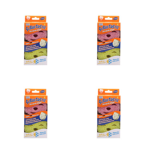 4x 2pc White Magic Scrubtastic Scrub & Wipe Cleaning Sponge