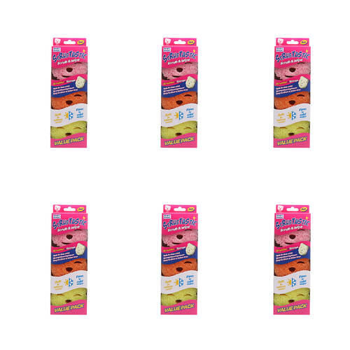 6x 3pc White Magic Scrubtastic Scrub & Wipe Sponge Duo