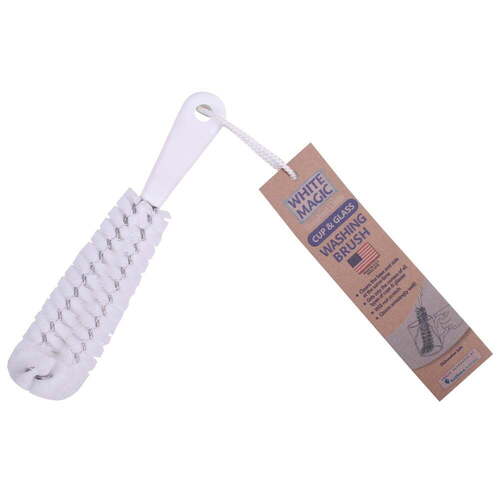 White Magic 23cm Toughest Little Cup & Glass Washing Brush - White