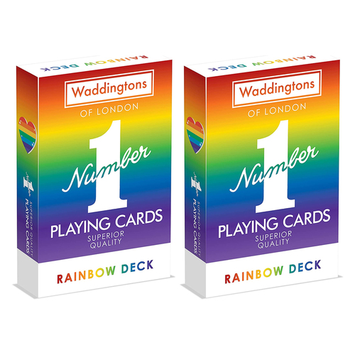 2PK Waddingtons Rainbow Edition Traditional Playing Cards Deck 5y+
