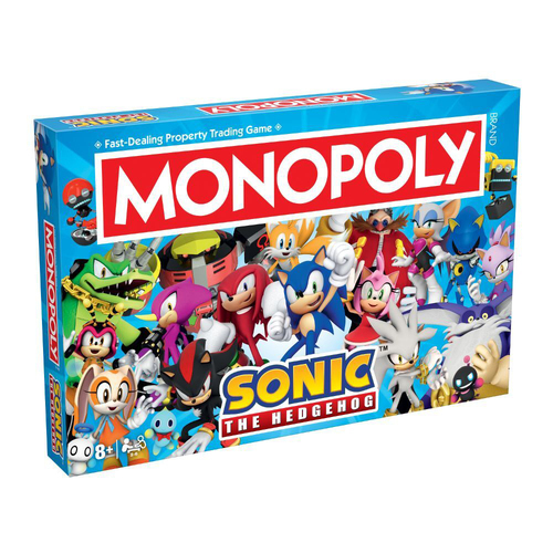 Monopoly Sonic the Hedgehog Family Party Tabletop Board Game 8+