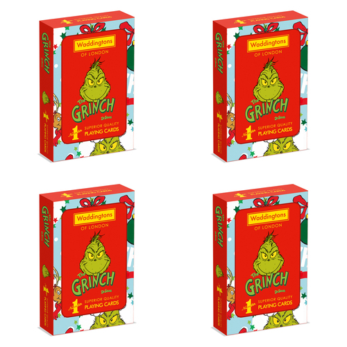 4PK Waddingtons No. 1 of London Playing Cards: The Grinch 8+