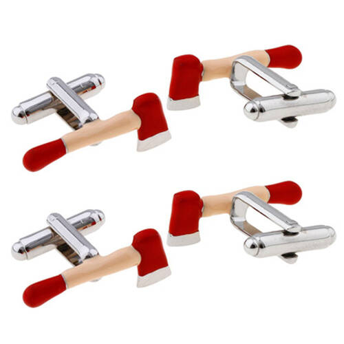 4pc SD Man Axe Cufflinks - Silver/Multi
