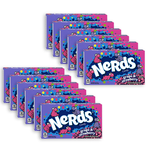 12x Wonka Nerds 141g Theatre Box - Grape & Strawberry