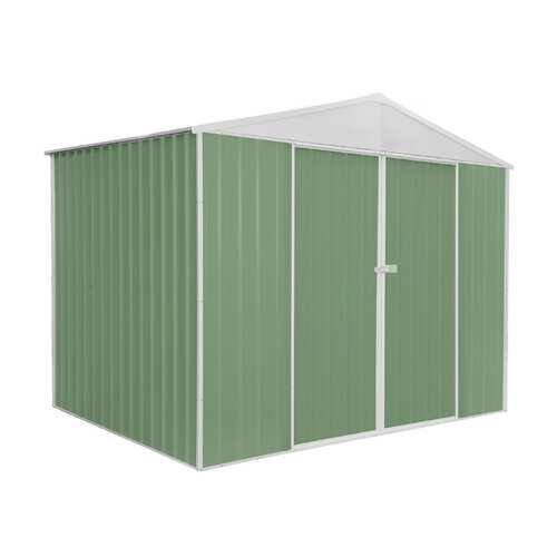 Warlock 3x2.4m Garden Shed Gable Roof Double Sliding Doors - Green