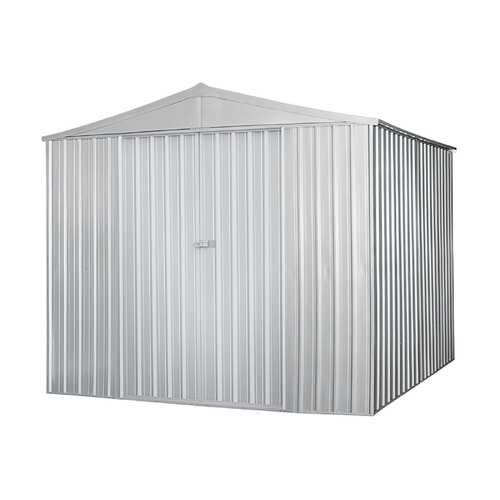 Warlock 3x2.4m Garden Shed Gable Roof Double Sliding Doors - Zinc