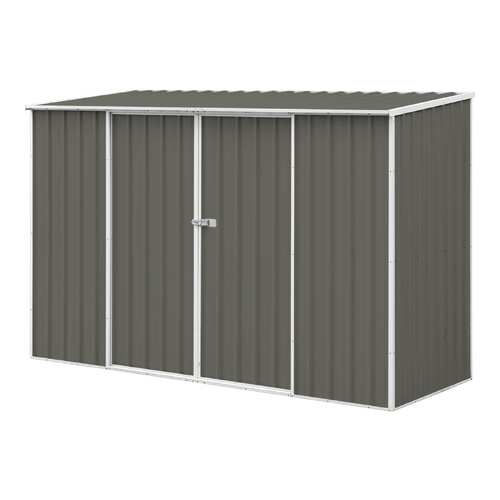 Warlock 3x2.1m Skillion Garden Shed Double Sliding Door - Grey