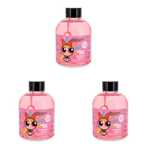3PK Warner Bros Powerpuff Girls Super Cute - Bubble Bath Blossom 250ml Cherry