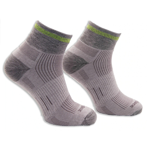 Wrightsock Eco Run Reflective Quarter Lt Grey Unisex Socks S AU 4-6 Womens