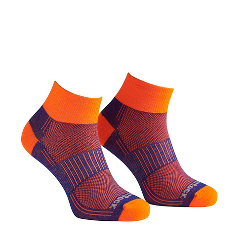 Wrightsock Coolmesh II Quarter Royal/Orange Unisex Socks XL AU 12+ Mens