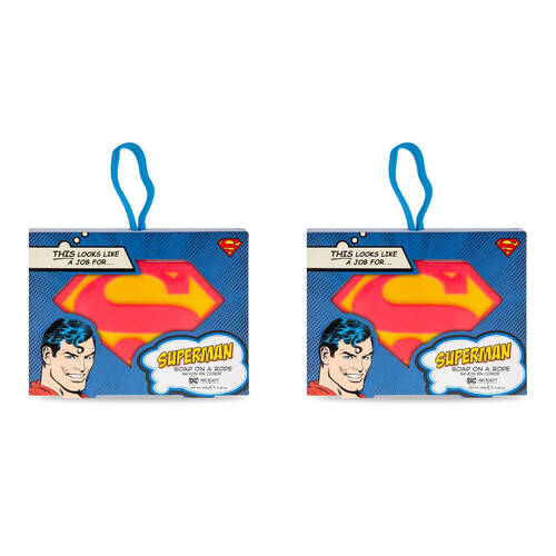 2PK Warner Bros Superman Man of Steel Soap on a Rope Cedarwood & Lime