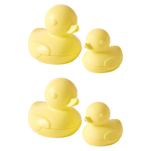 2x 2pc Jiggle & Giggle Bubble Ducks Baby Bathtime Toys BPA Free Yellow