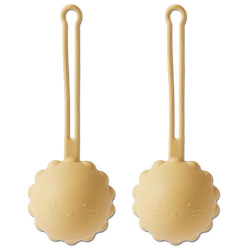2x Nordic Kids Baby Henny Silicone Holder For Dummy - Lemon