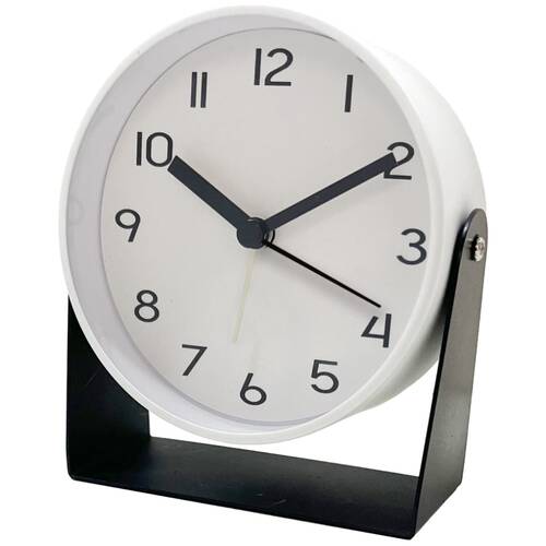 Wicked Sista Hayden Alarm Clock Silent Movement Built-In Light - White/Black