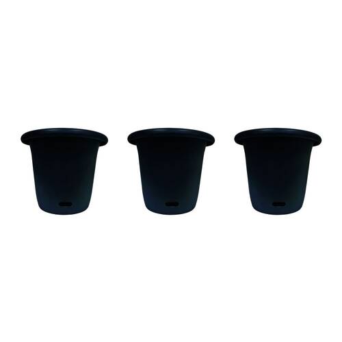 3PK Homeleisure WaterSaver Round Pot Planter 40cm Charc Home Garden 